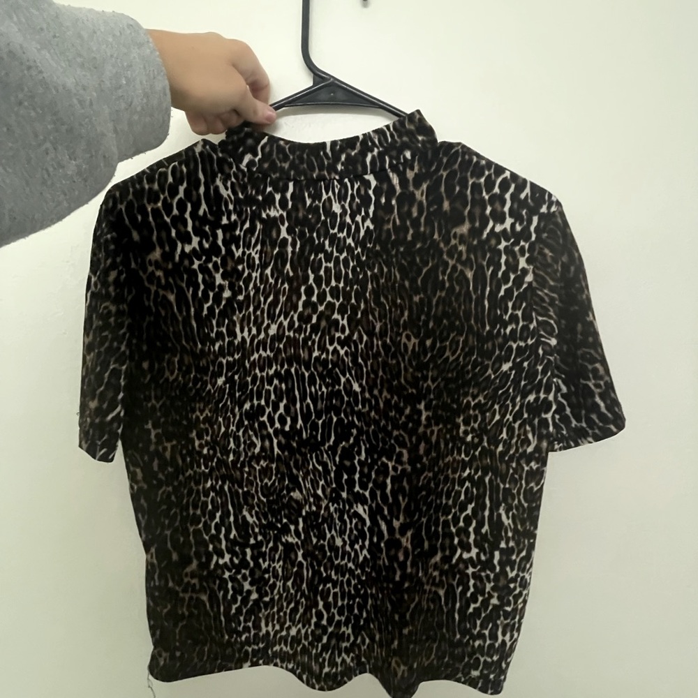 Zara cheetah print mesh top